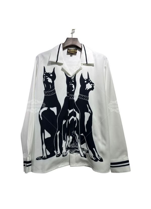 قسط منتجع صالح دوبيرمان طباعة قميص عارضة | حريري مزيج الرجال' ؛ ق طويلة