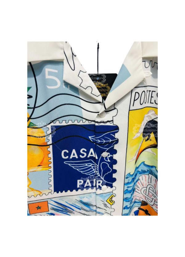 نابض بالحياة أكوا الأزرق هندسية طباعة قميص / عالية التباين لوكس الشارع الشهير