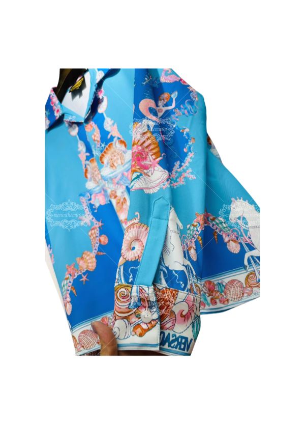 الأزرق التباين الباروك شعار المحملة / معرض لوكس