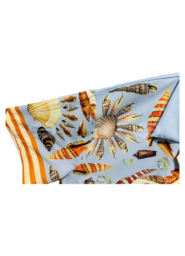 الضوء الأزرق صدف البحرية طباعة قميص / الرجعية منتجع قصيرة