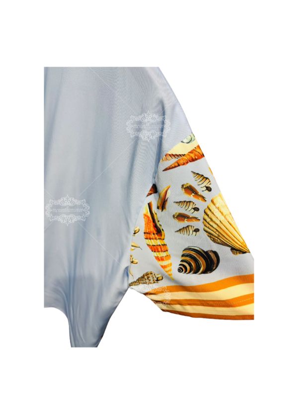 الضوء الأزرق صدف البحرية طباعة قميص / الرجعية منتجع قصيرة