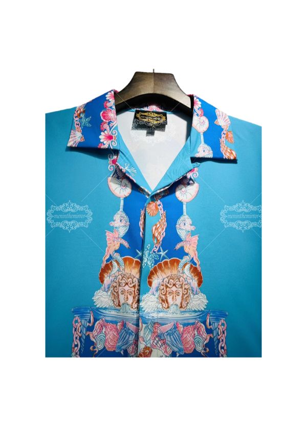 الأزرق التباين الباروك شعار المحملة / معرض لوكس