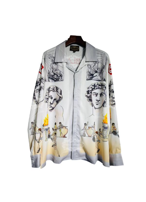 الفخمة ميدوسا الباروك طباعة قميص / الظلام لوكس قصيرة