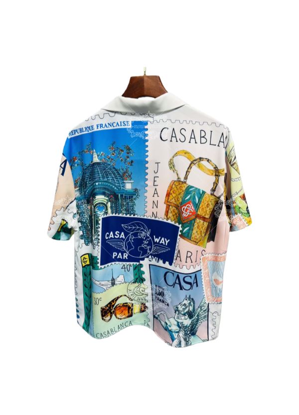 نابض بالحياة أكوا الأزرق هندسية طباعة قميص / عالية التباين لوكس الشارع الشهير