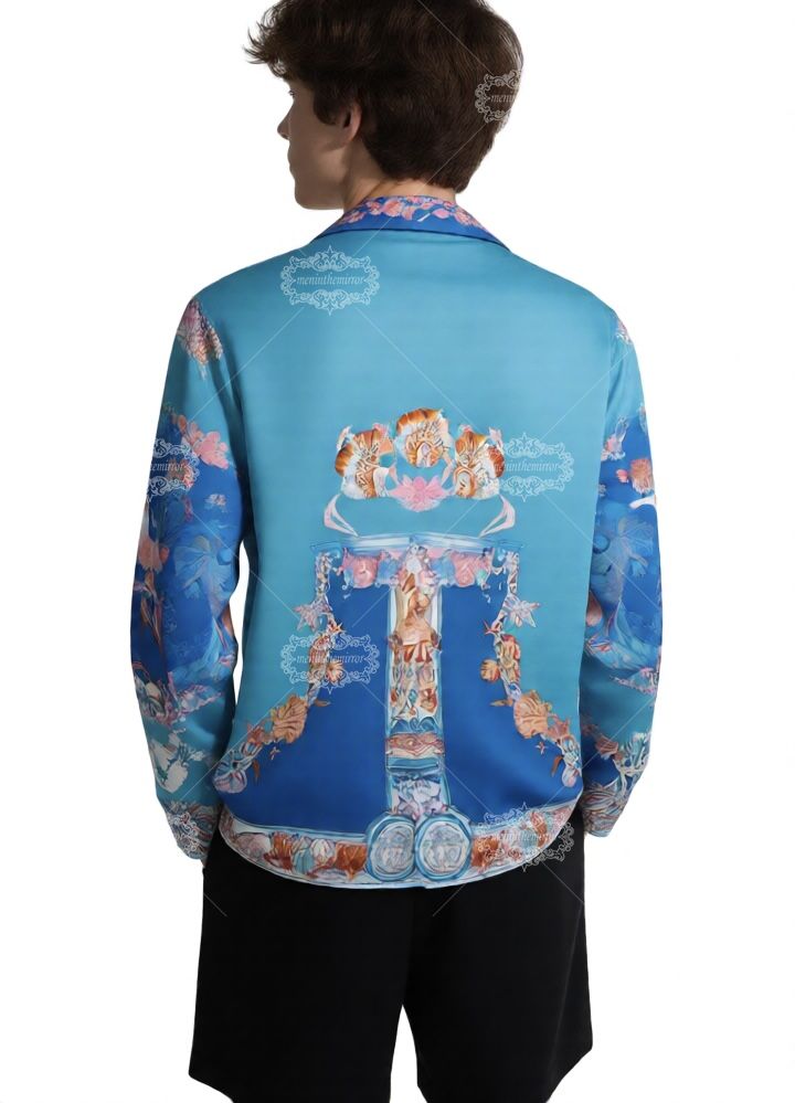 الأزرق التباين الباروك شعار المحملة / معرض لوكس