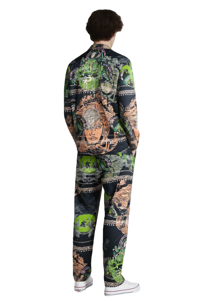 الفاخرة الباروك ميدالية طباعة قصيرة الأكمام قميص | الحرير اللمس تنفس الرجال & #039 ؛ ق منتجع ارتداء