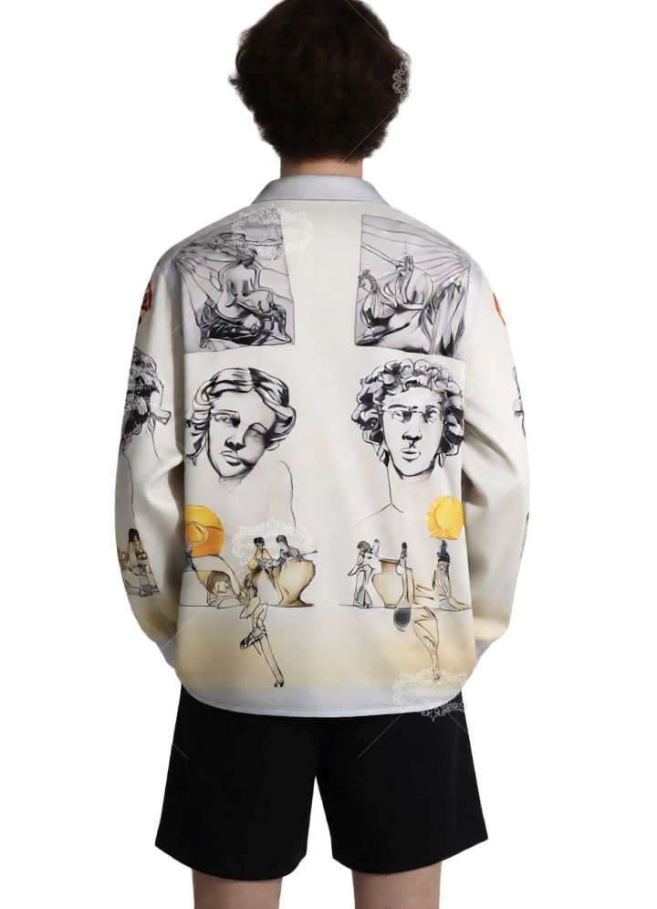 الفخمة ميدوسا الباروك طباعة قميص / الظلام لوكس قصيرة