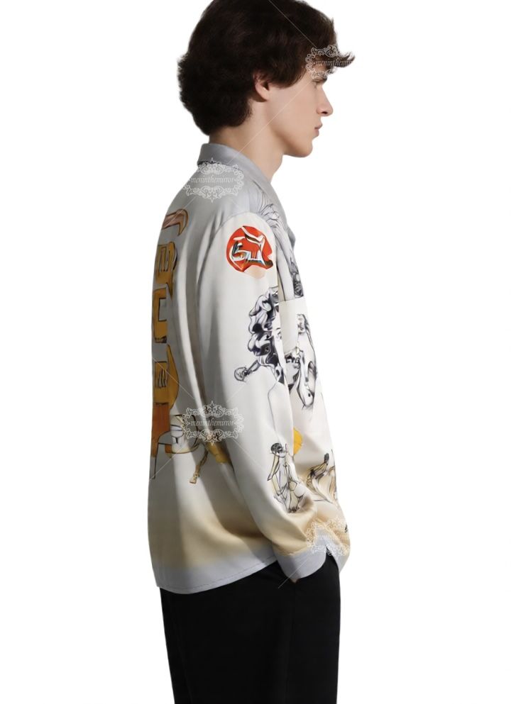 الفخمة ميدوسا الباروك طباعة قميص / الظلام لوكس قصيرة