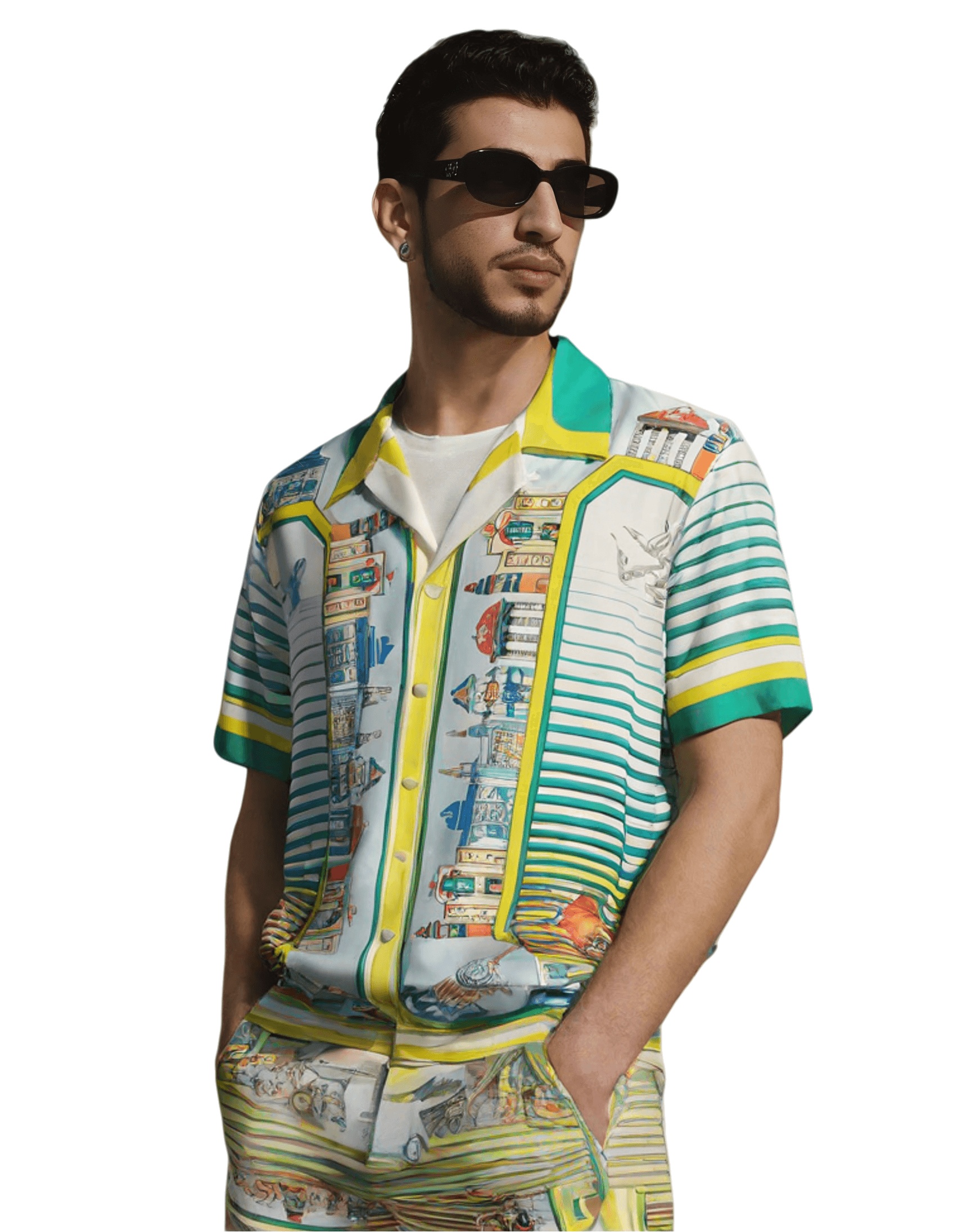 الذهب الأسود هندسية سيتي سكيب المحملة / معرض لوكس